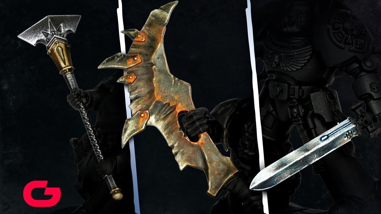 How to Paint Weapons Using True Metallic Metal paints ( BEGINNERS)