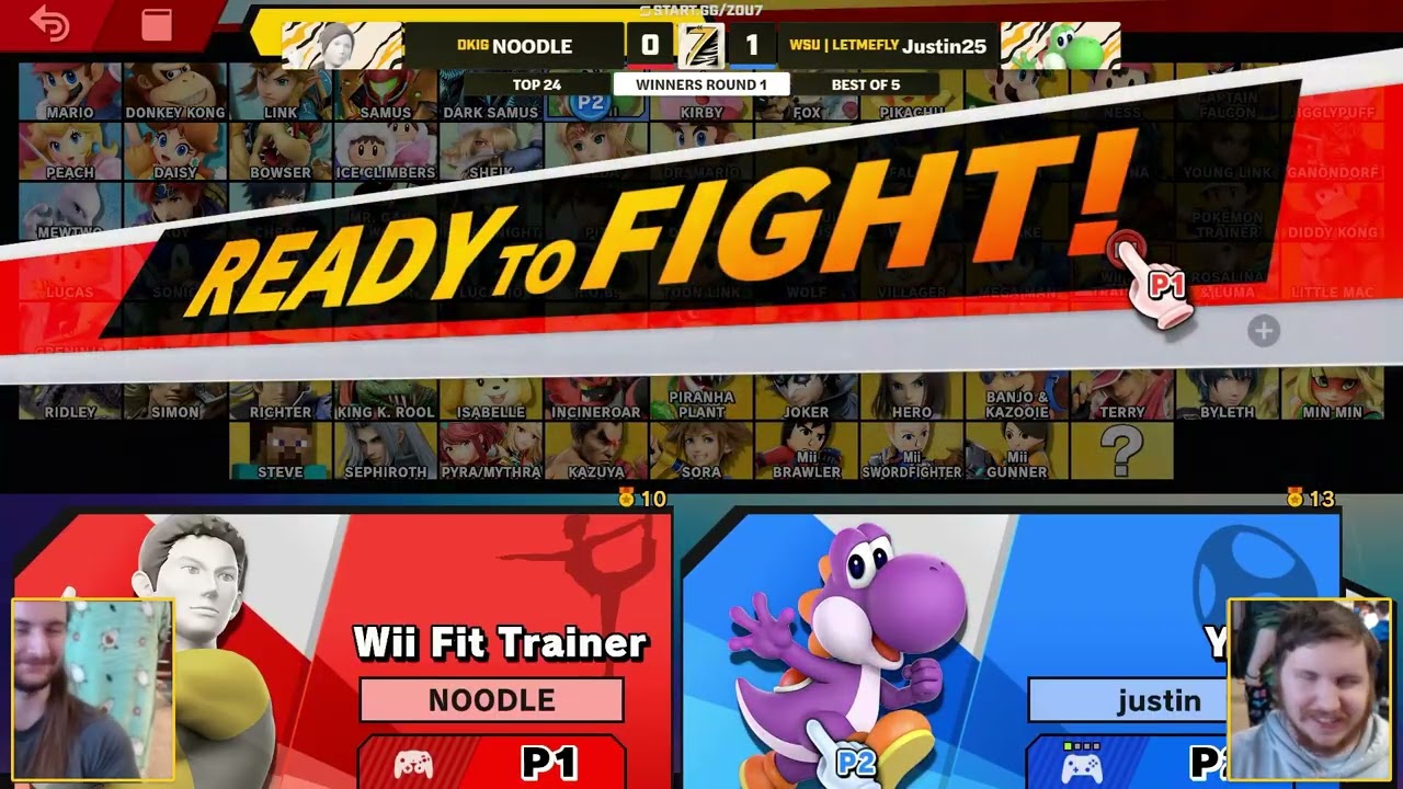 The Zou 7 - Justin25 (Yoshi) Vs NOODLE (Wii Fit Trainer) - Top Cut Winners Round 1