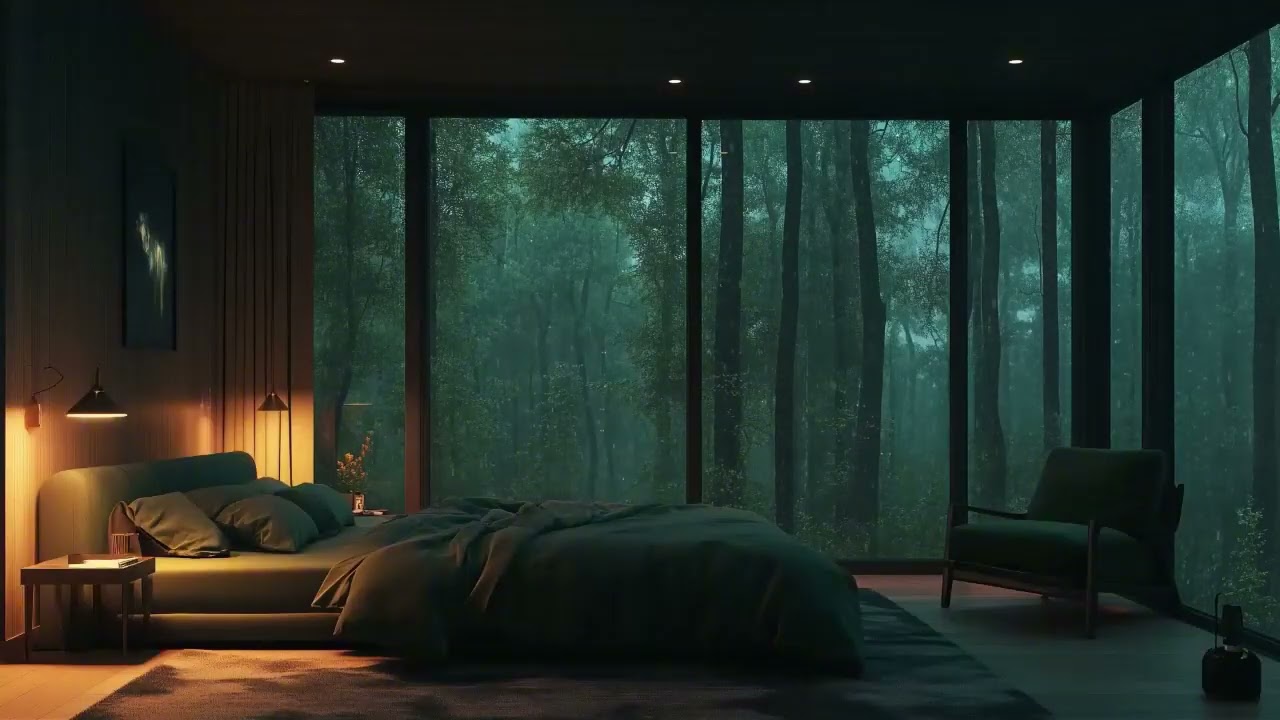A Rainy Evening Indoors with Gentle Piano Music for Letting Go