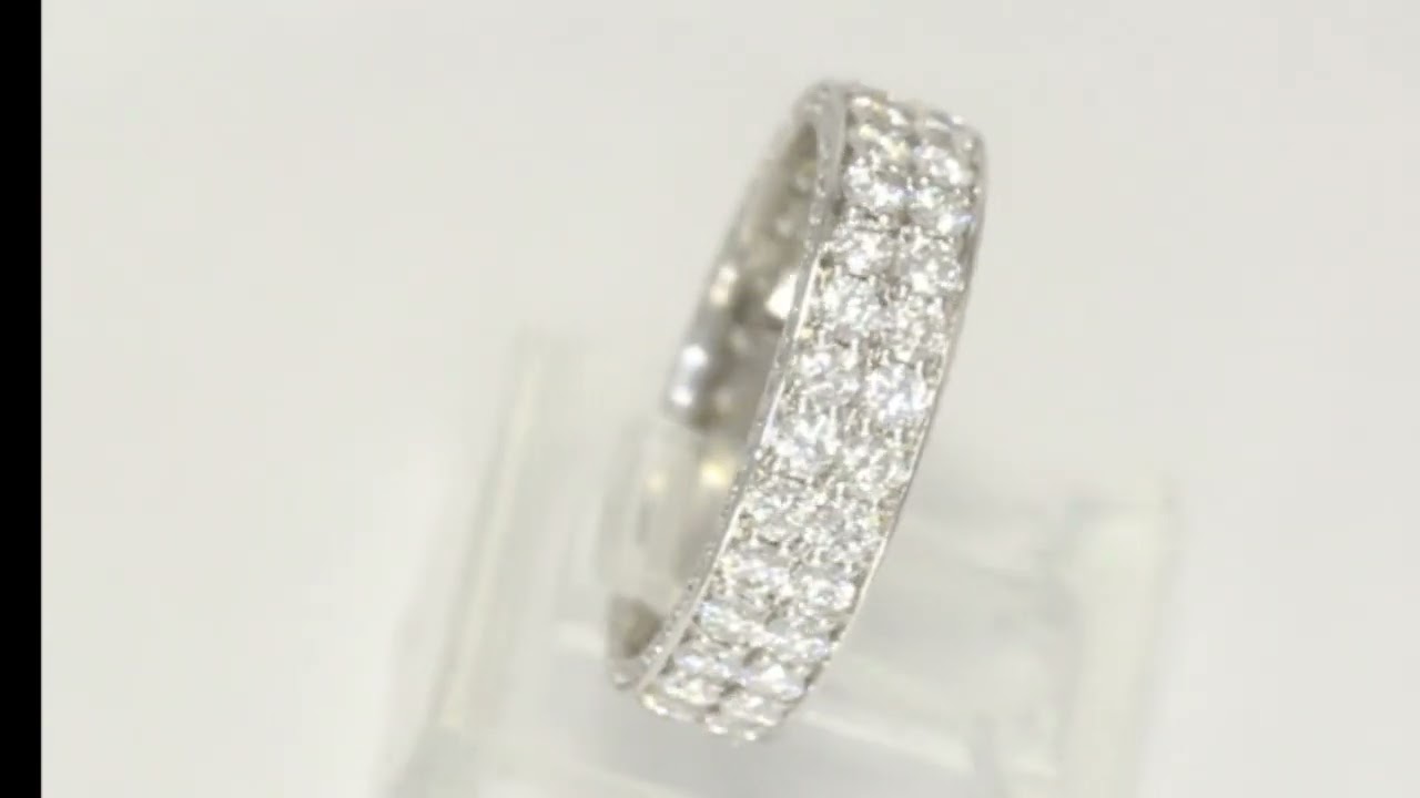 Platinum 2.05CT G Color VS Clarity Diamond Eternity Wedding Band Ring 4.9GM Sz 6 - 29926