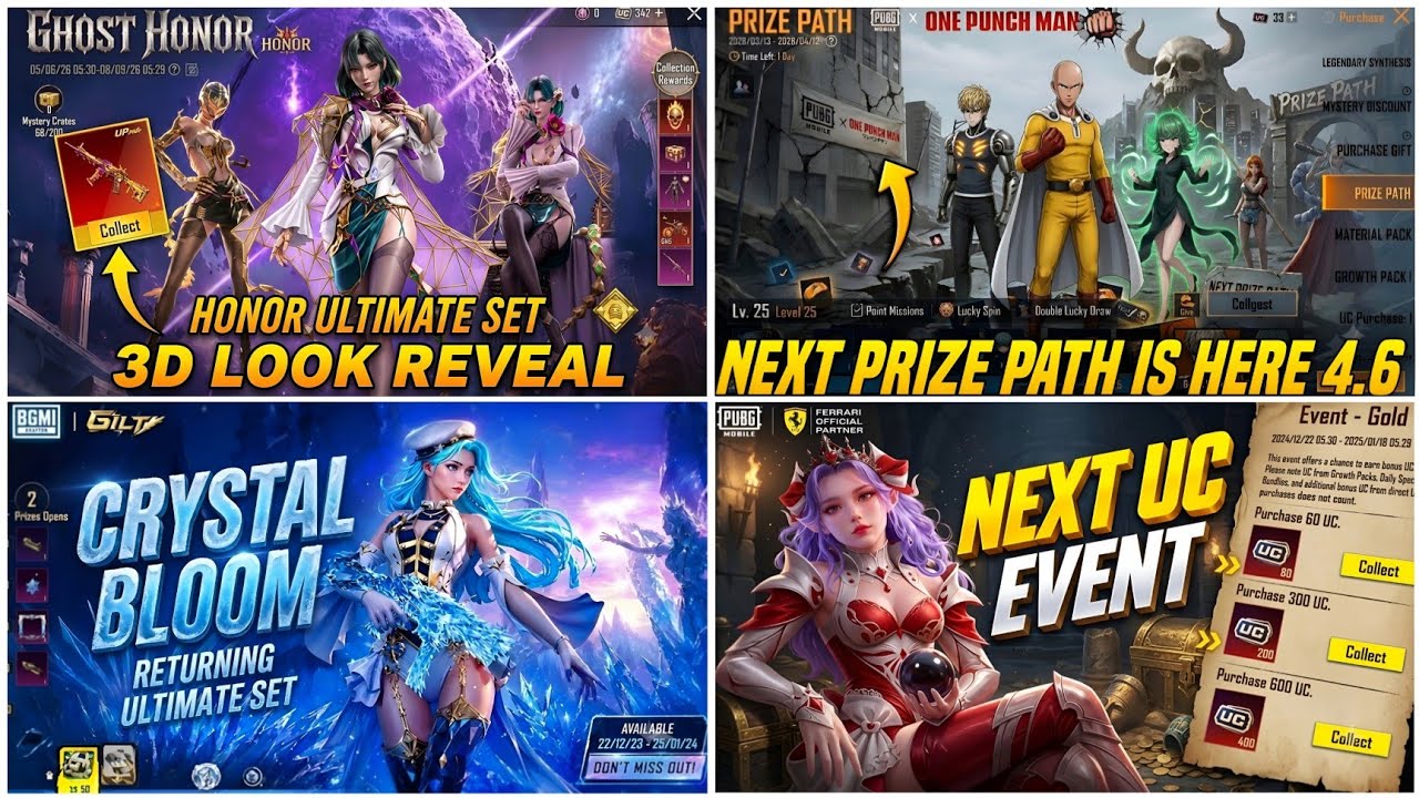 🔴NEXT PRIZE PATH IN BGMI😍| NEXT ULTIMATE SET BGMI🔥| NEXT UC UP EVENT BGMI😱| UMP GLACIER RETURN BGMI🥶