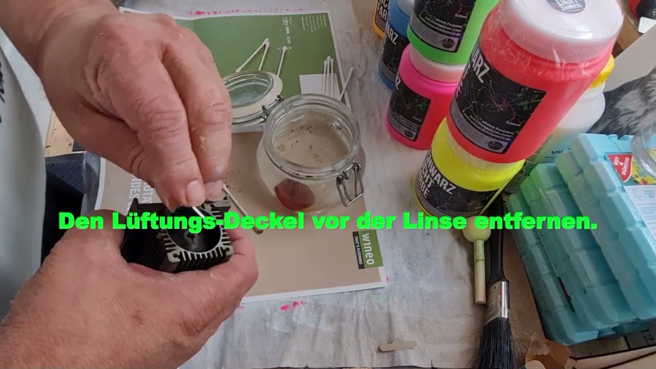 Laser Sculpfun S9 Reinigen mit Wattestäbchen und Wasser