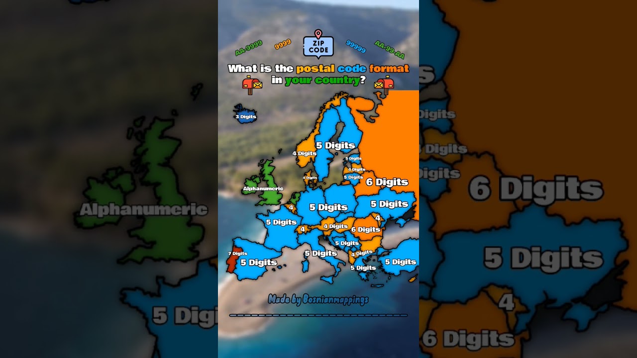 What is the postal code format in your country? #europe #geography #mapping #countries #shorts