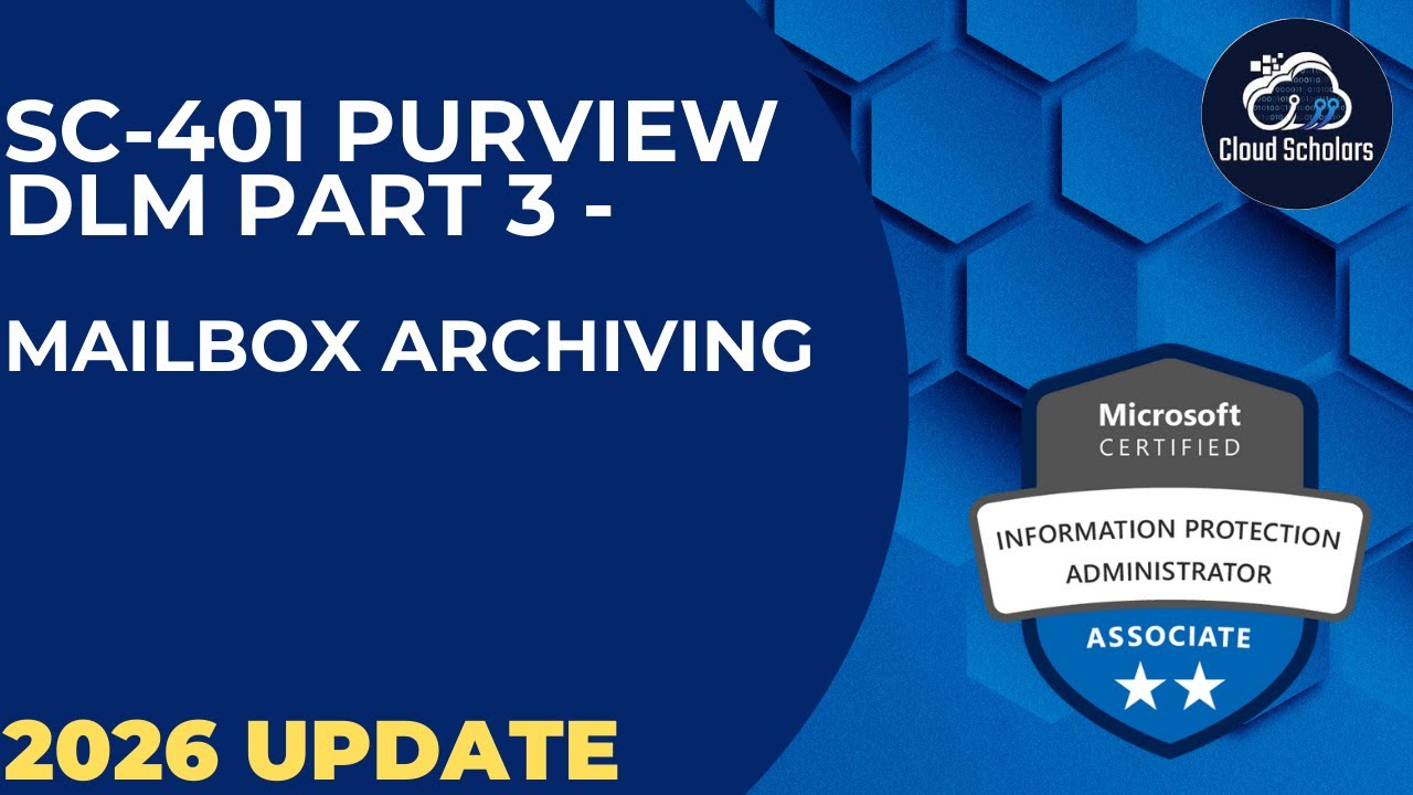 SC-401 Управление жизненным циклом данных Purview. Часть 3 — Архивирование почтовых ящиков 365.