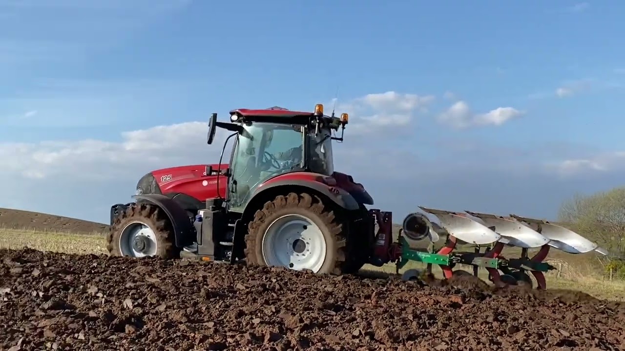 Ploughing 2022 with a new Case Maxxum 125 and Kveneland 3F reversible.