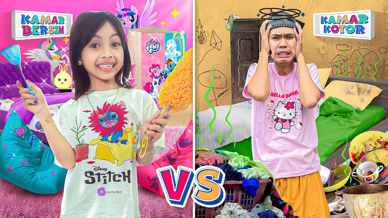LEIKA KAMAR BERSIH VS TOMPEL KAMAR KOTOR 😍 CHALLENGE LEIKA VS TOMPEL