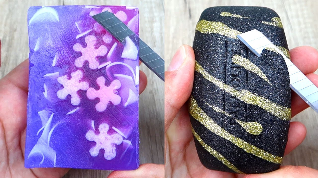Relaxing Soap Cutting ASMR. Satisfying Soap and lipstick cutting. Corte de jabón - 854