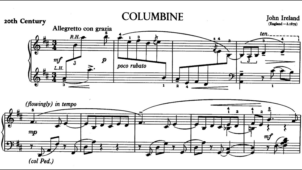 ABRSM Piano 2025-2026 Grade 8 B9 Ireland Columbine Sheet Music