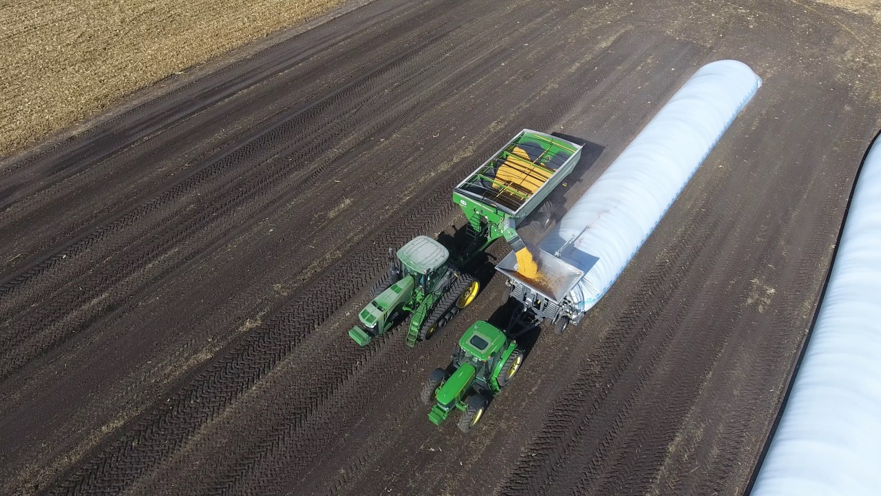Loftness XLB10 Grain Bagger Drone raw footage Dale Zych 10.25.16.4
