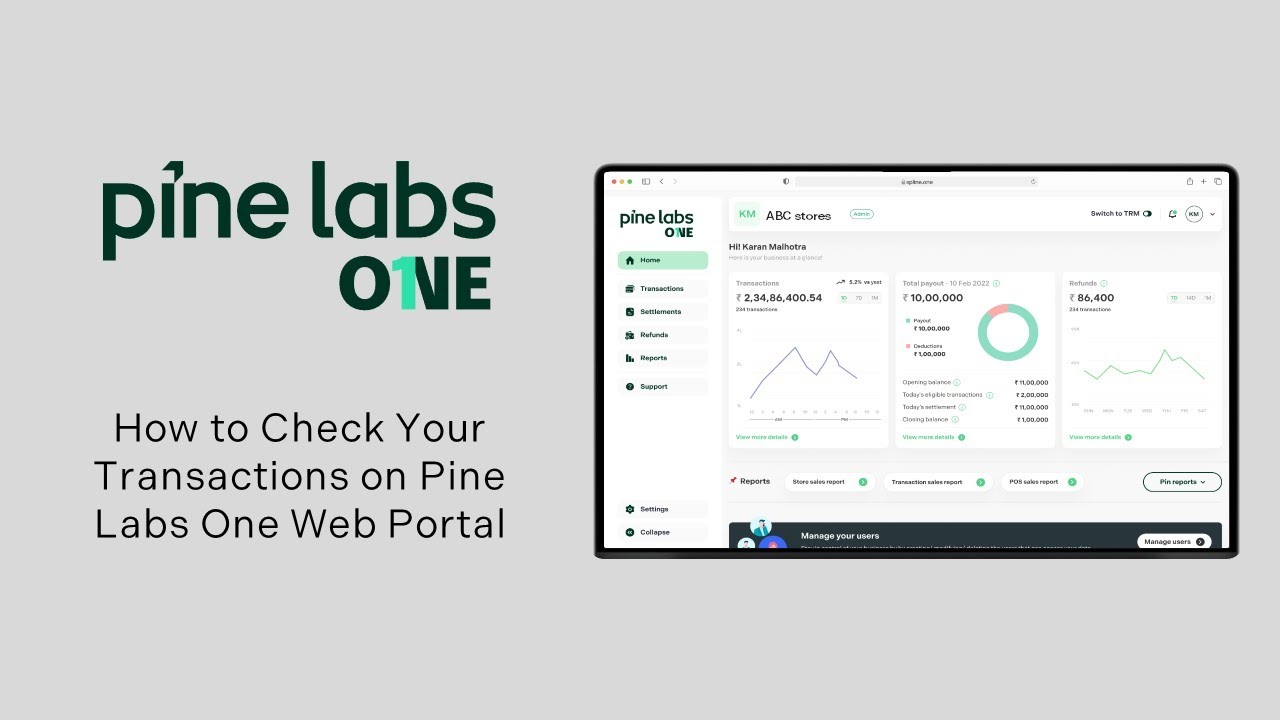 How to Check Transactions on Pine Labs One web | English