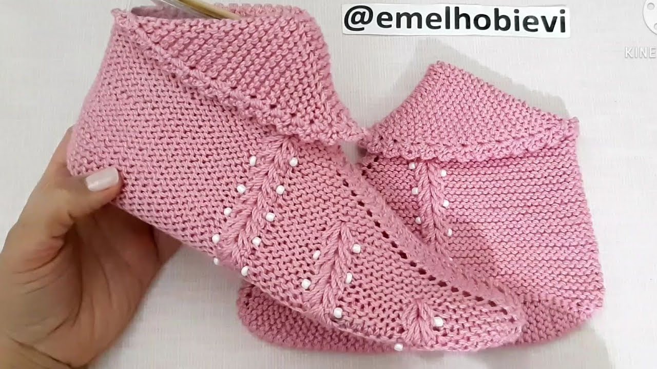 İki Şişle Dikişsiz Buğday Başağı Desen Boncuklu Patik Yapılışı