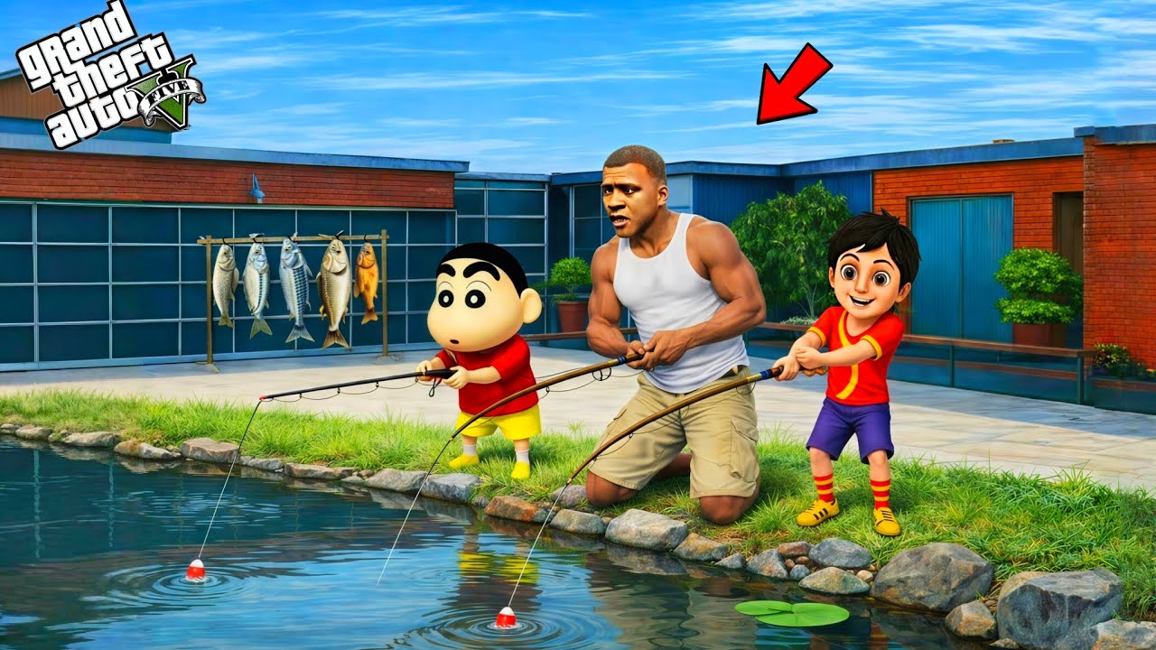 GTA 5 : FRANKLIN,SHINCHAN,SHIVA GOING TO FISHING 