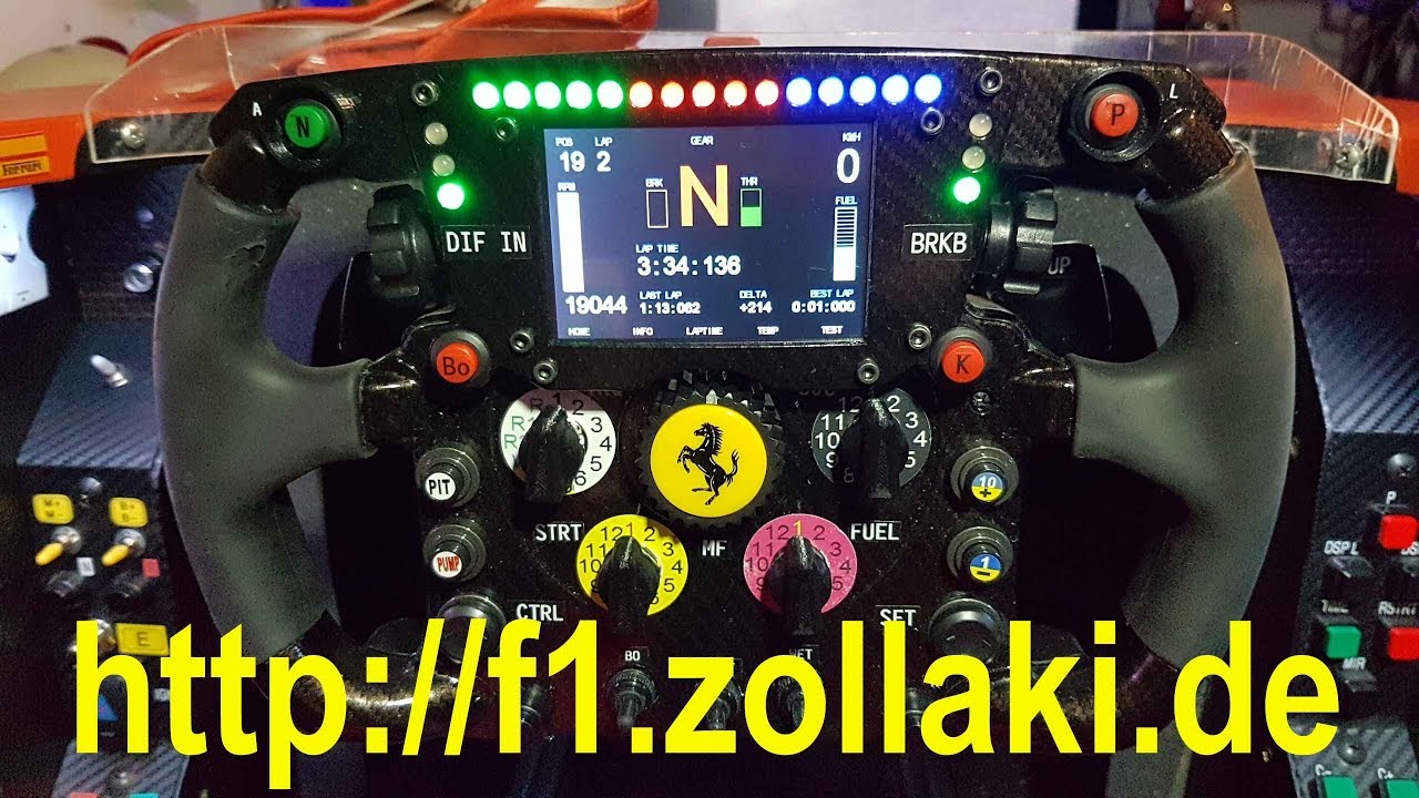 F1 SIMULATOR COCKPIT FERRARI WHEEL MOD NEXTION ARDUINO RGB SIMHUB