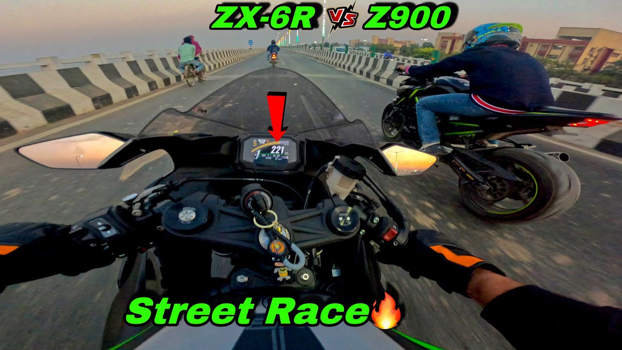 Street Race on ZX-6R vs Z900 | KAWASAKI ZX-6R with Arrow Race Pro Titanium Exhaust🔥