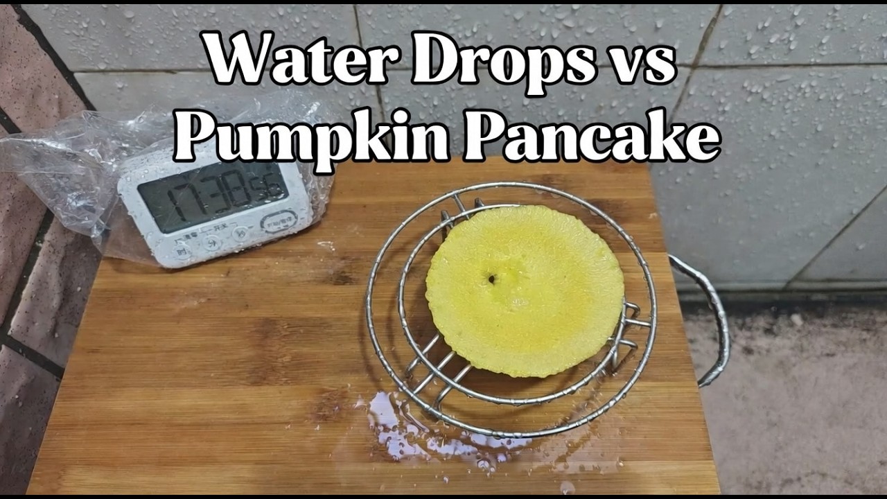 Water Drops vs Pumpkin Pancake – How Long Until It Breaks Through?