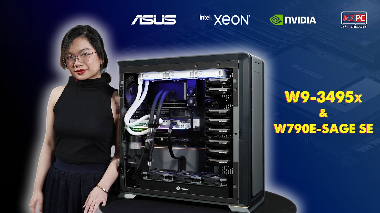 Beauty and the beast workstation Intel W9-3495X 56core 112 thread - Asus W790E SAGE SE