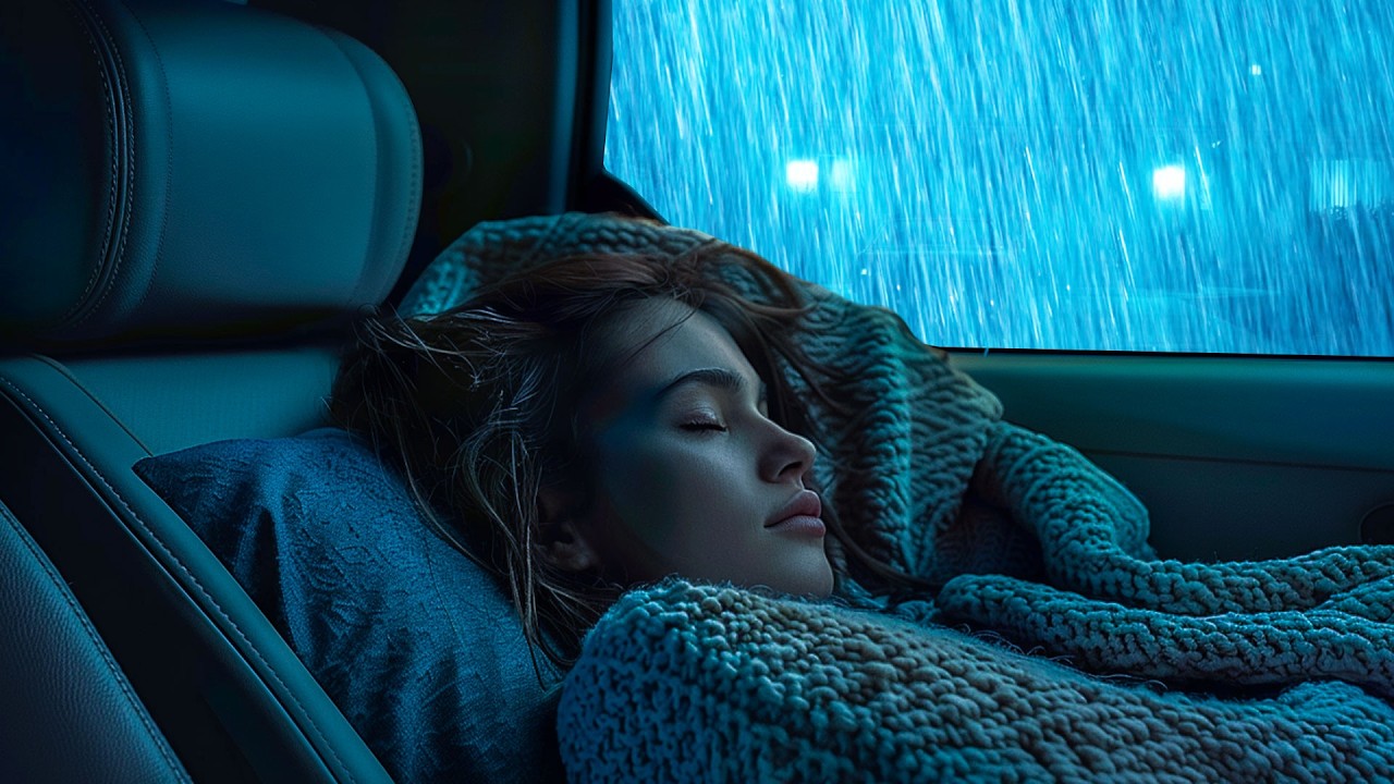 За 3 Минуты Ты Погрузишься в Мгновенный Сон с Сильным Дождём и Громом в Машине Ночью