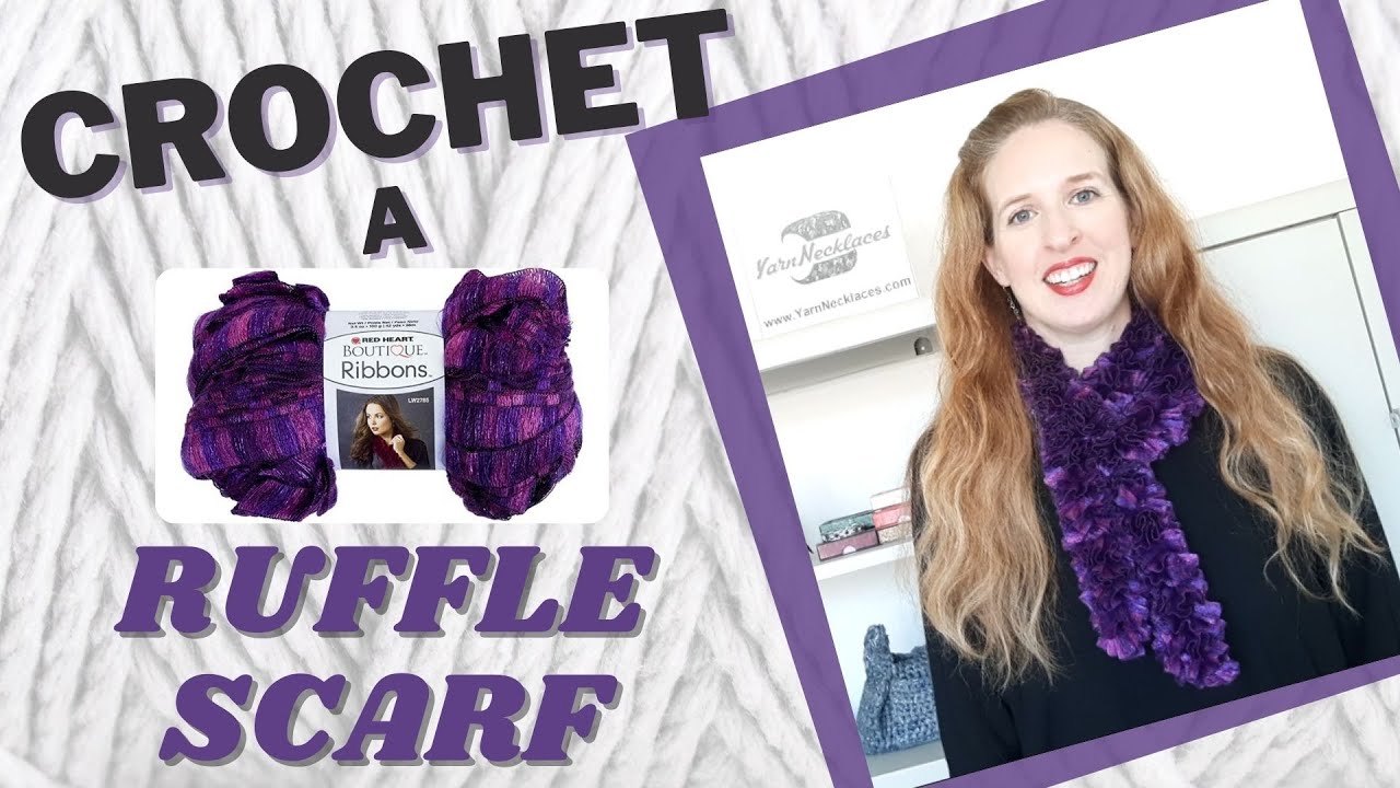 Ruffle Boa Crochet Scarf Pattern Tutorial with RED HEART BOUTIQUE RIBBONS YARN