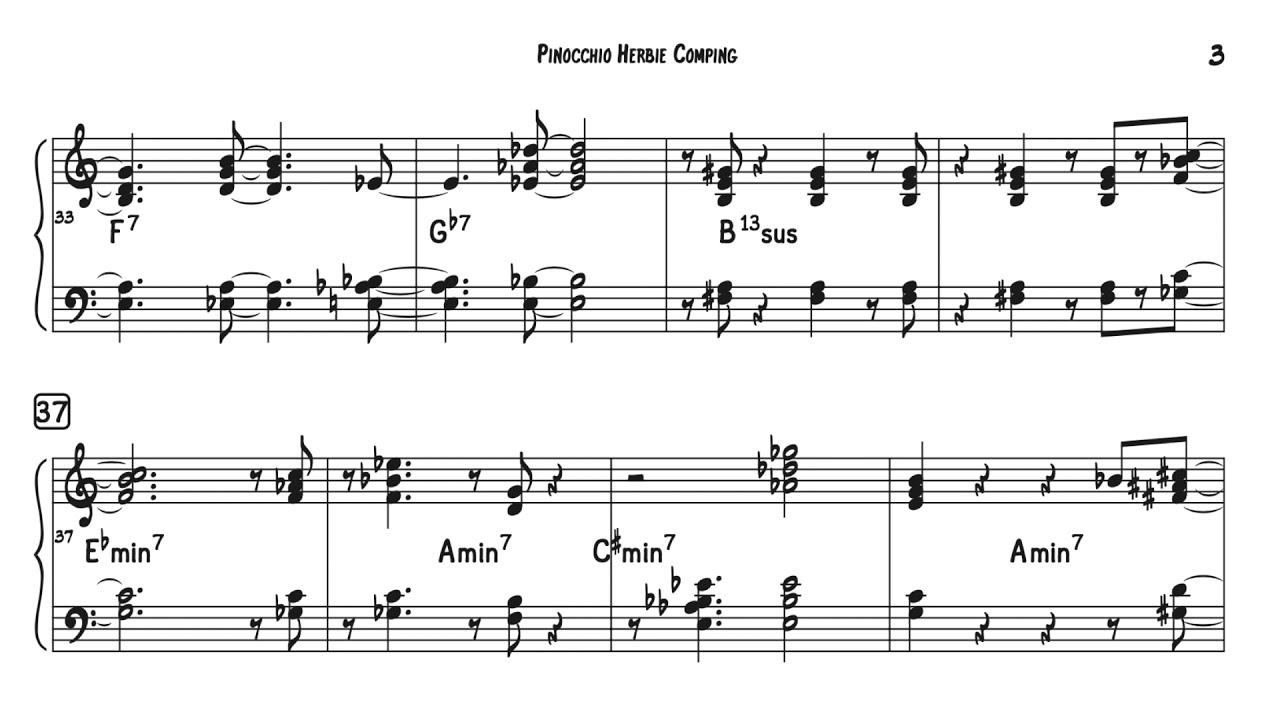 Herbie Hancock - Transcription - Pinocchio Comping