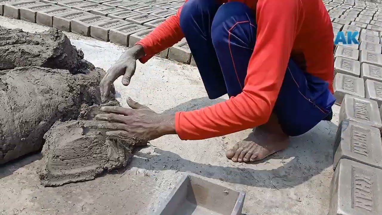 TRADITIONAL HANDMADE MUD BRICK MAKING PROCESS IN BANGLADESH
