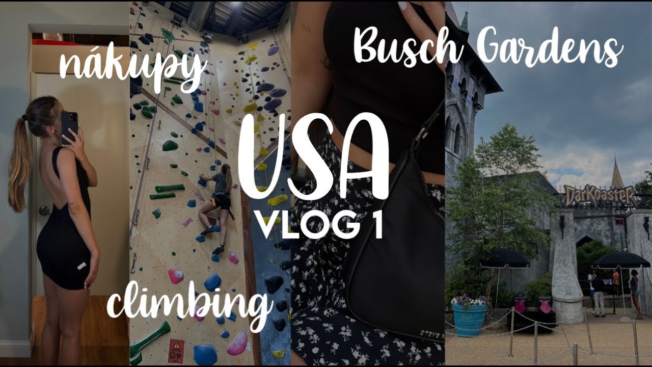 USA | Busch Gardens, nákupy, climbing