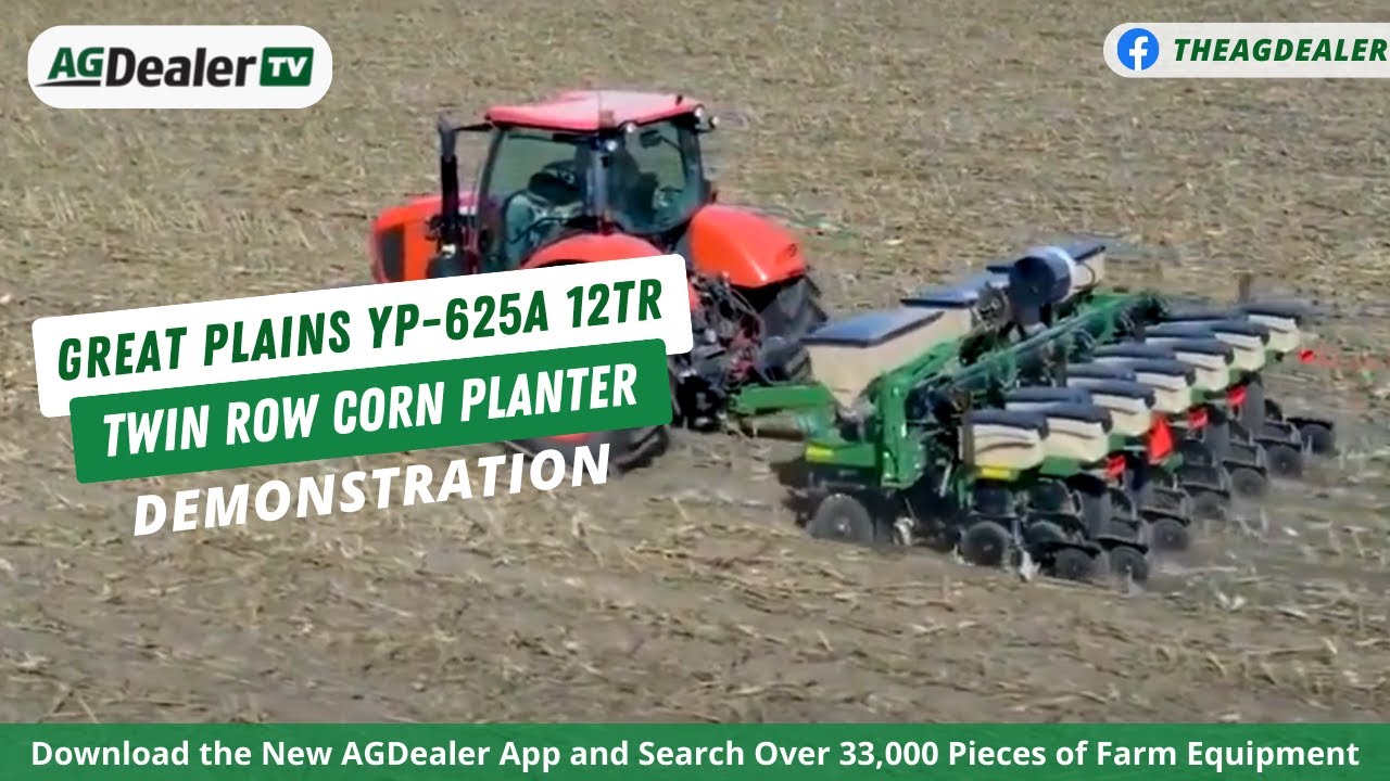 Great Plains YP-625A 12TR Twin Row Corn Planter Demonstration by Nick Beard - AgDealerTV