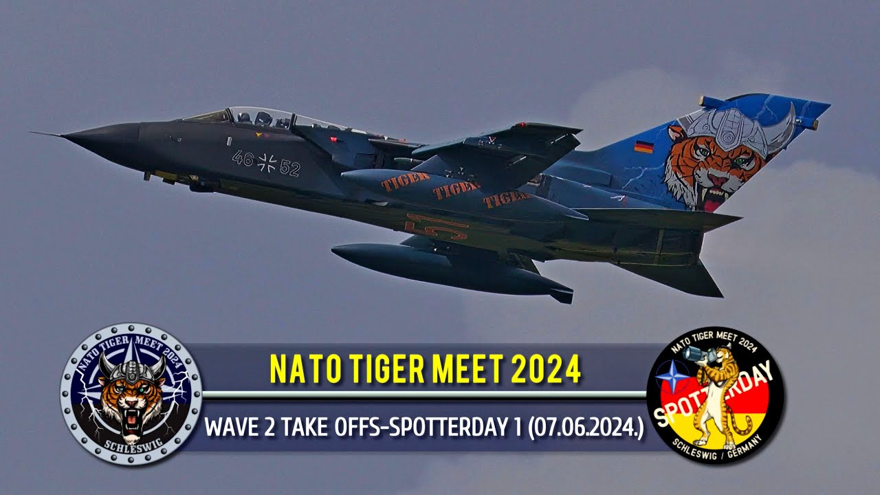 4K⁵⁰🛫NATO Tiger Meet 2024-Wave2_Take Offs-Spotterday1 (Schleswig Jagel AFB_ETNS 07.06.2024.)