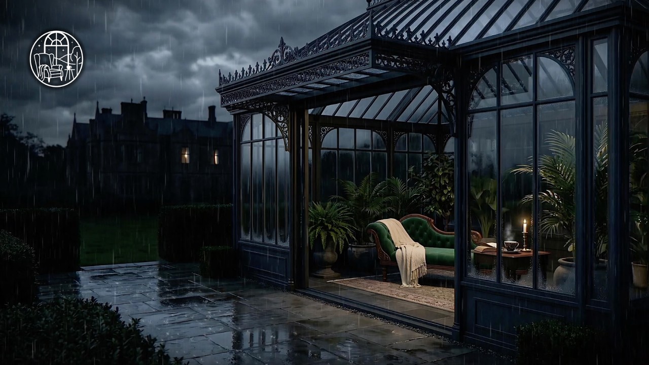 Deep Sleep Rain on Conservatory Glass Roof | Sleep Safe (No Thunder, No Music) | 3 Hours
