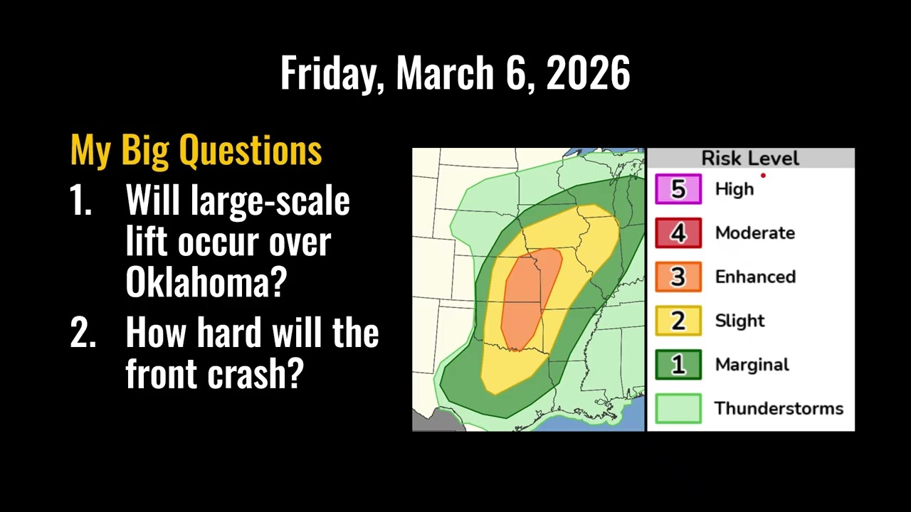Severe Snapshot -- First 5% Hatched Tornado Risk — March 5-6 Severe Weather Breakdown