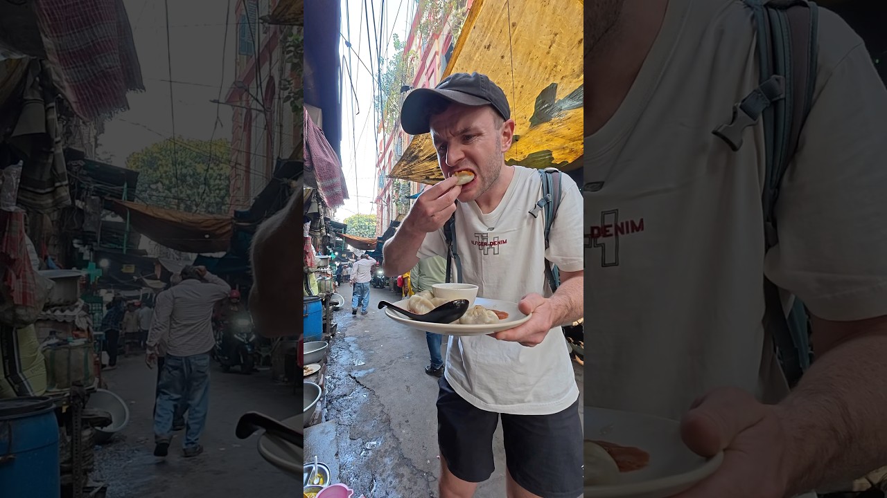 $0.60 Momo in India 🇮🇳 #streetfood #streetfoodindia #travel