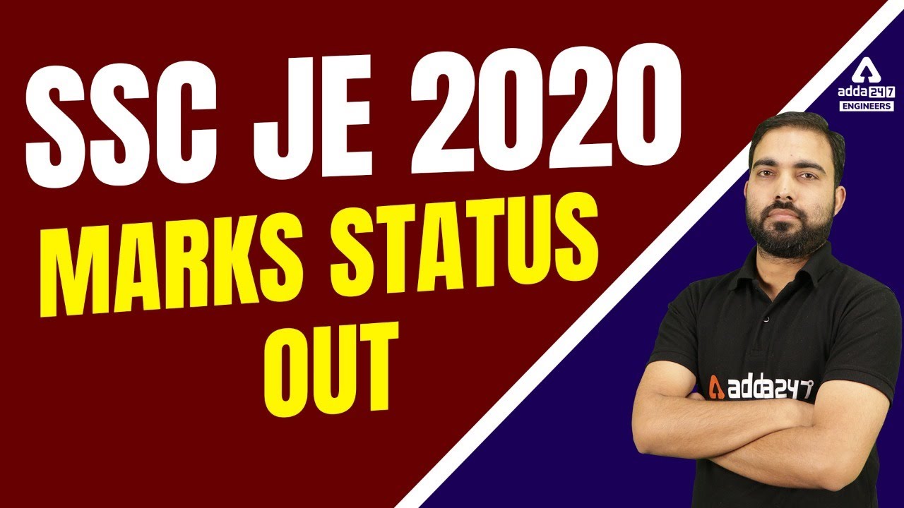 Latest official  update  from SSC JE Exam / SSC JE 2020 Marks status  out !