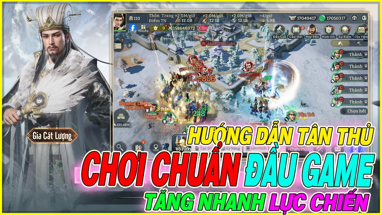 hướng dẫn tân thủ Tam Quốc: Chiến Địa Vô Cương chơi chuẩn tăng nhanh lực chiến