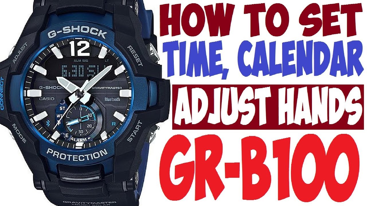 Casio G-Shock GR-B100-1A Gravitymaster manual 5536 to set time