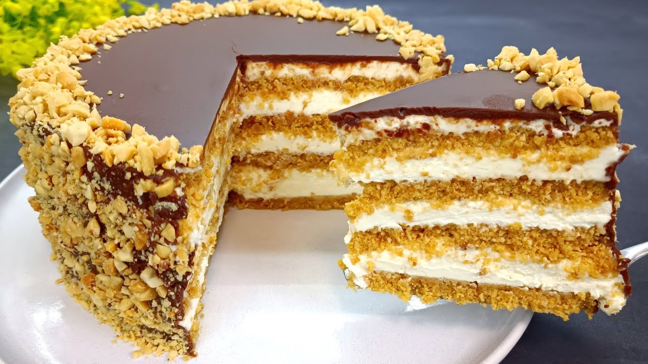 Unglaublicher Weihnachtskuchen ohne backen in 15 Minuten. Leckeres und einfaches Rezept.