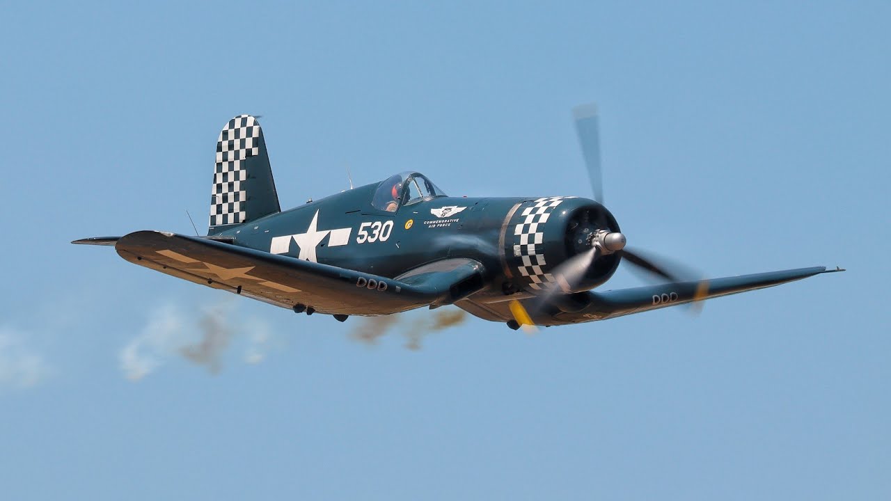 The Whistling death FG-1D Corsair Aerobatic demo WWII weekend 2023