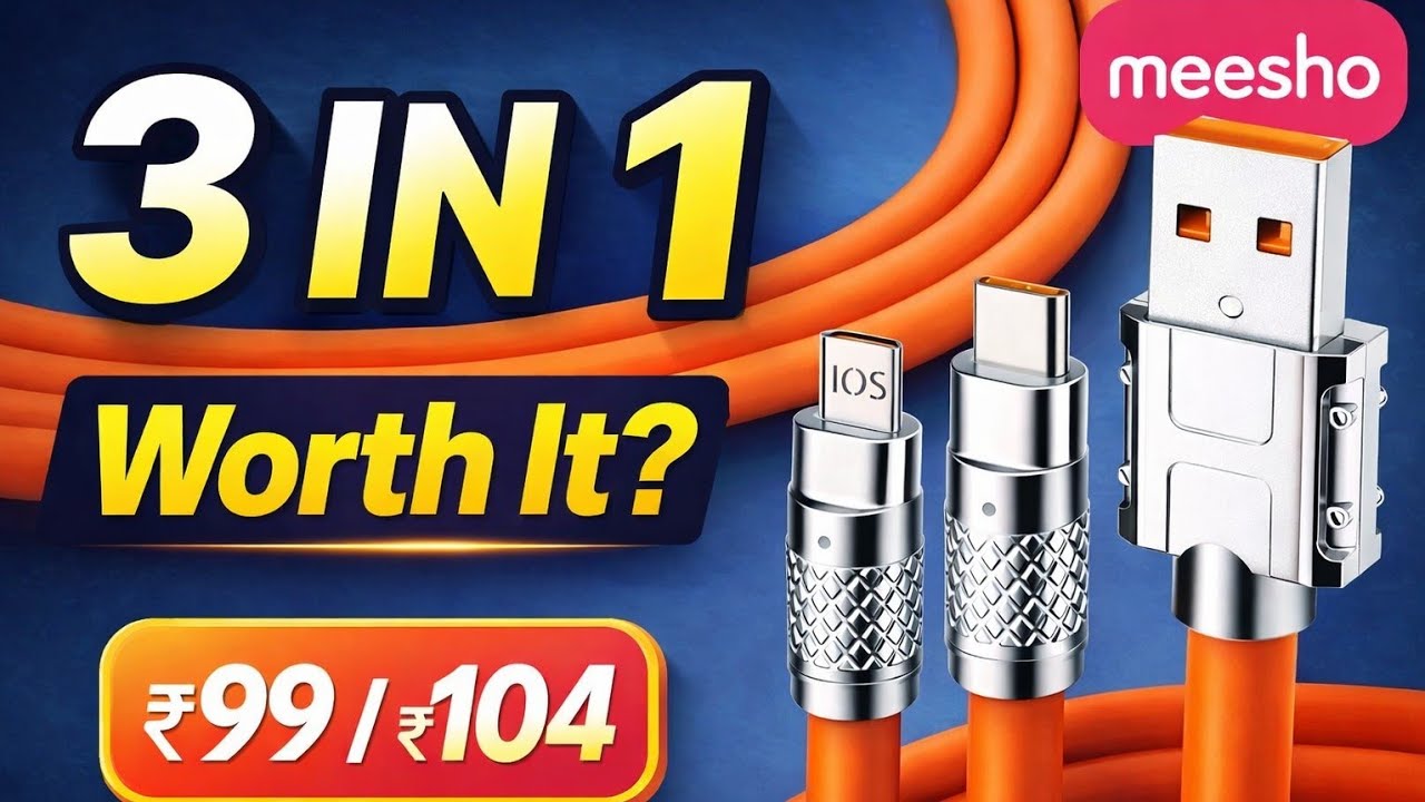 ₹99💰 Wali 3 in 1 Data Cable 😲⚡ | Fast Charging Test + 2 Phone Ek Saath? Honest Review