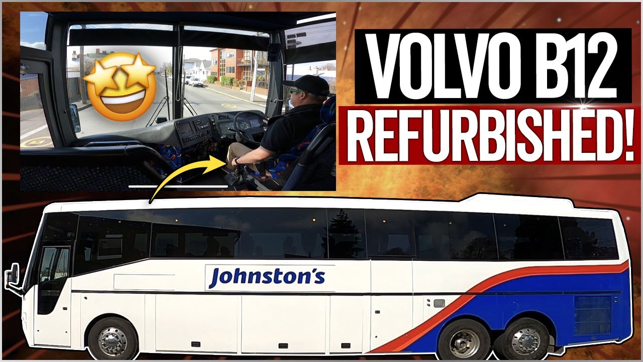 【2002 Volvo B12 Refurbished】Gear changes 8 speed manual. See big Volvo engine running!