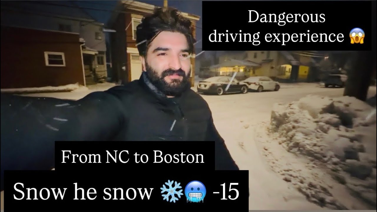 Crazy Road Trip to Boston, Drive in snow, Temp -15 #travel #roadtrip #snow #family #desi #fun #crazy