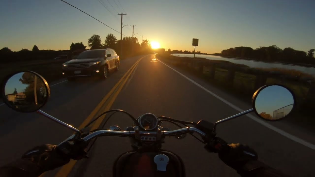 [POV] Sunset ride home from work - 2009 Yamaha V-Star 250