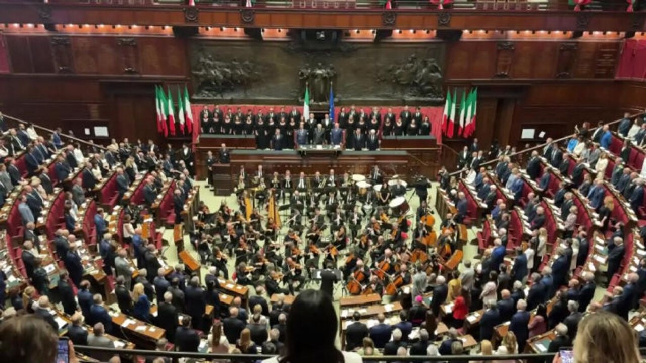 L&rsquo;inno alla gioia eseguito in Aula a Montecitorio in occasione del 80 anniversario prima Assemblea