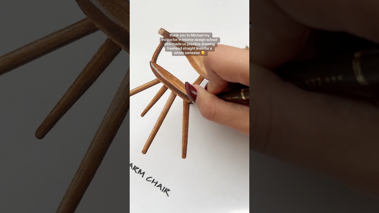 interior design student life | sori yanagi chair #alcoholmarkers #interiordesign
