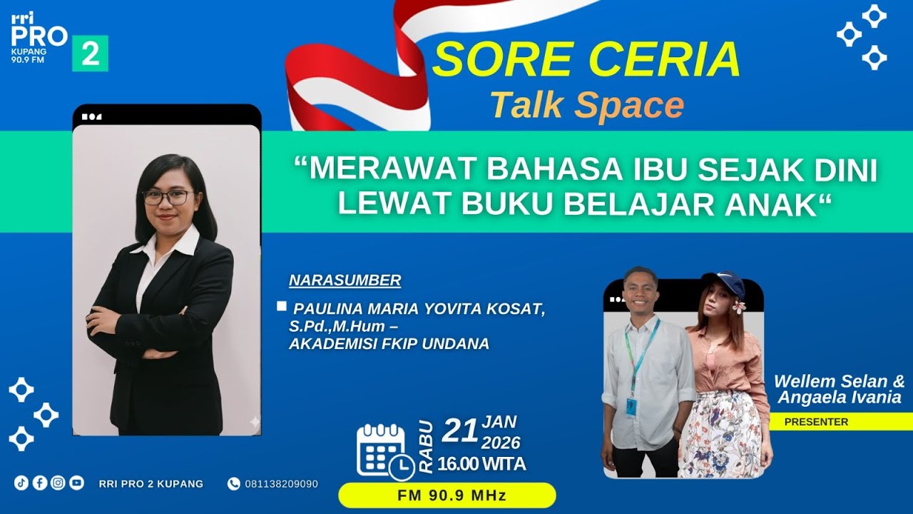 Talk Space - “Merawat Bahasa Ibu Sejak Dini Lewat Buku Belajar Anak” || Rabu, 21 Januari 2026 ||
