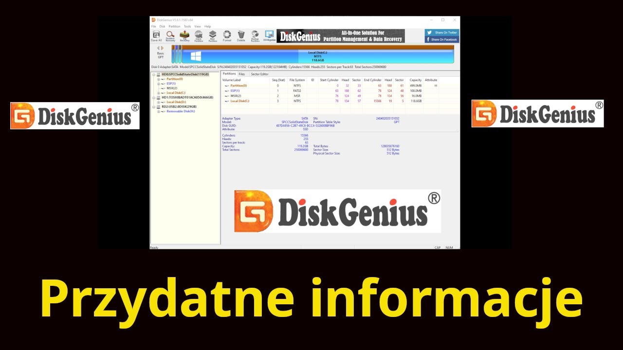 Kilka przydatnych informacji na temat programu DiskGenius