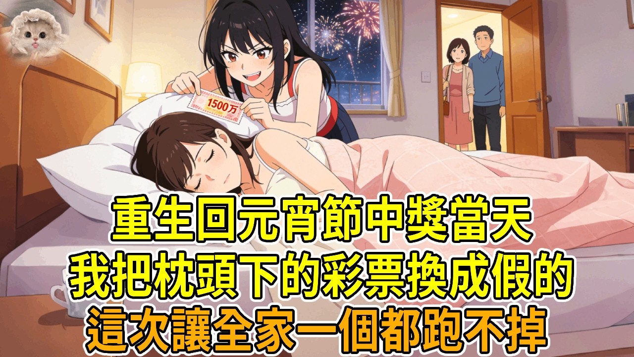 上一世，元宵節媽媽讓我給妹妹買湯圓，我順手買刮刮樂中了1500萬大獎。我想留錢給媽媽看病，妹妹卻撒潑辱罵，說我獨吞財富。她趁我睡覺偷走彩票冒領，把我推下樓梯踹出門外。再睜眼