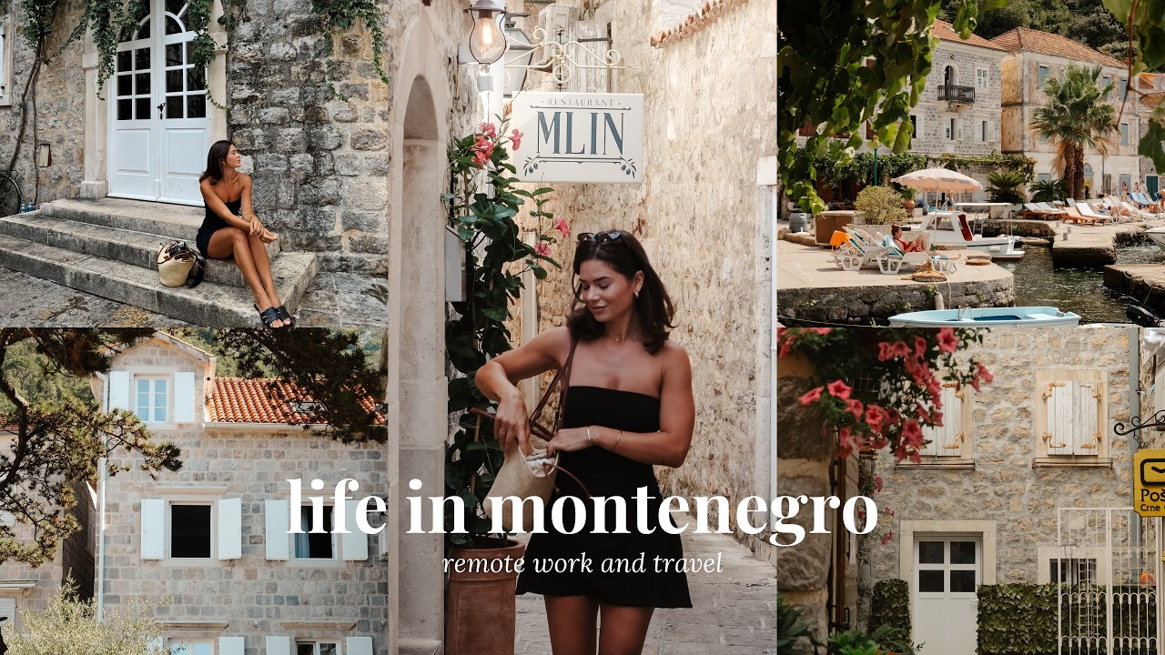 ep 4. Remote Work and Travel in Montenegro | Exploring Montenegro: Budva and Rose | Slow travel vlog