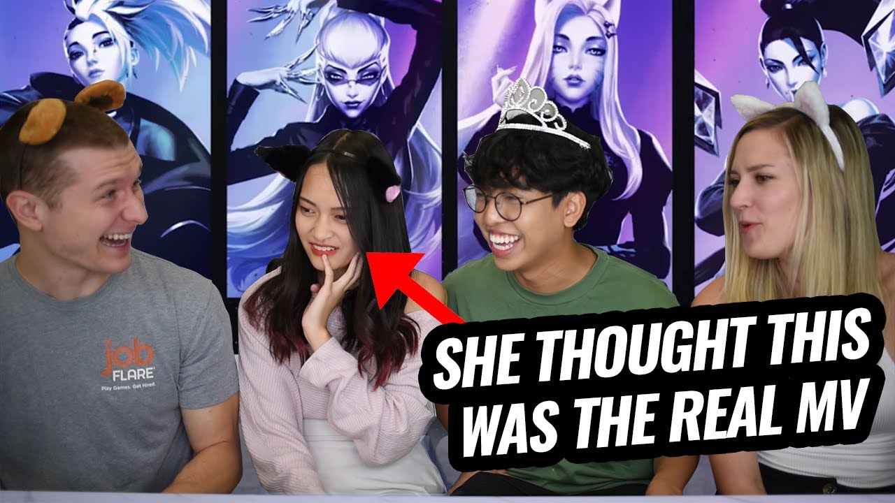 League of Legends Newbies React to K/DA - The Baddest (Official Lyric Video)