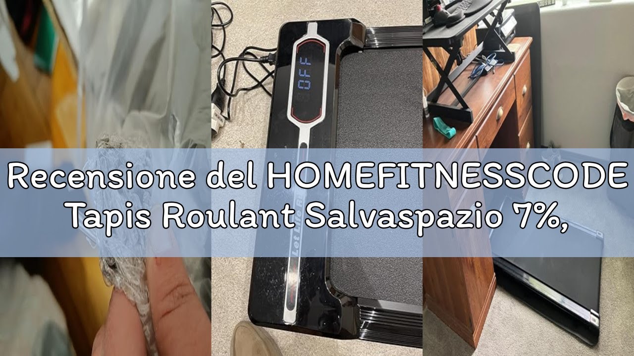 Recensione del HOMEFITNESSCODE Tapis Roulant Salvaspazio 7%, Tapis Roulant Elettrico 3 IN 1, 2.5HP,