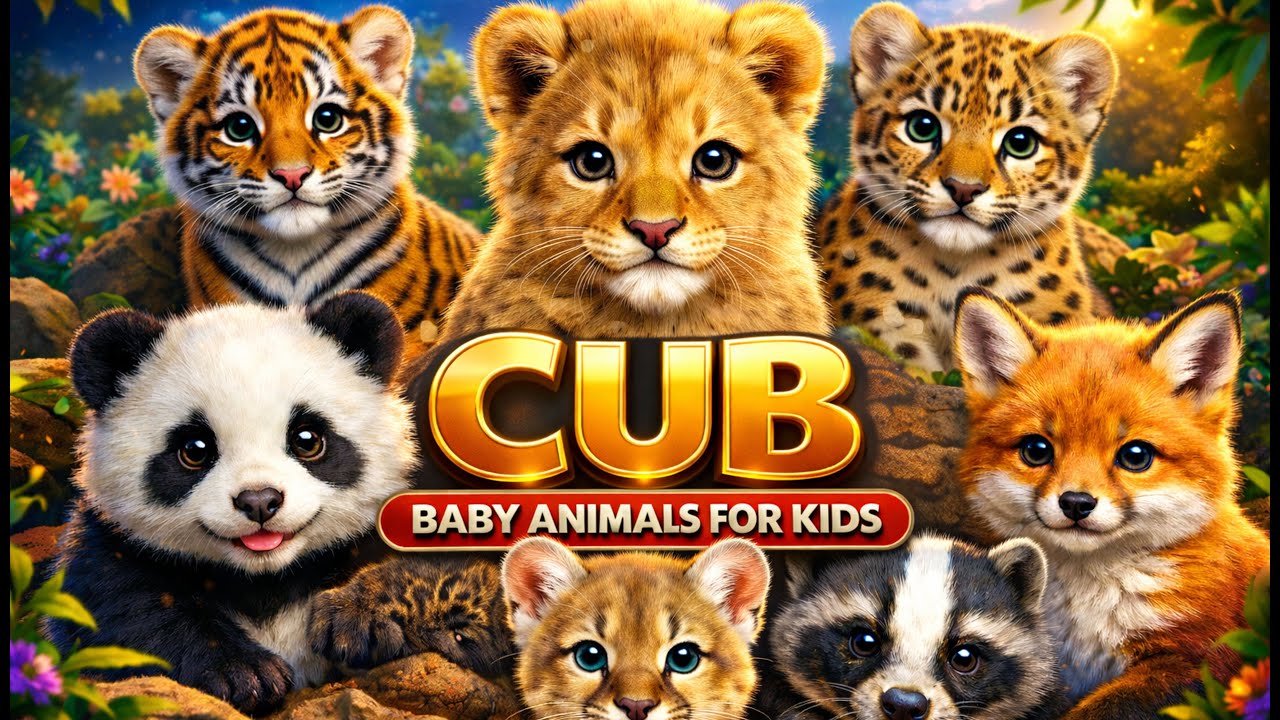 Baby Animals for Kids and Toddlers Learning | Real Cub Visuals, Names and Sounds | Educational Video