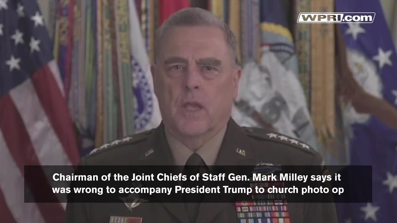 VIDEO NOW: Chariman of Joint Chiefs of Staff says it was wrong to accompany Trump to photo op.