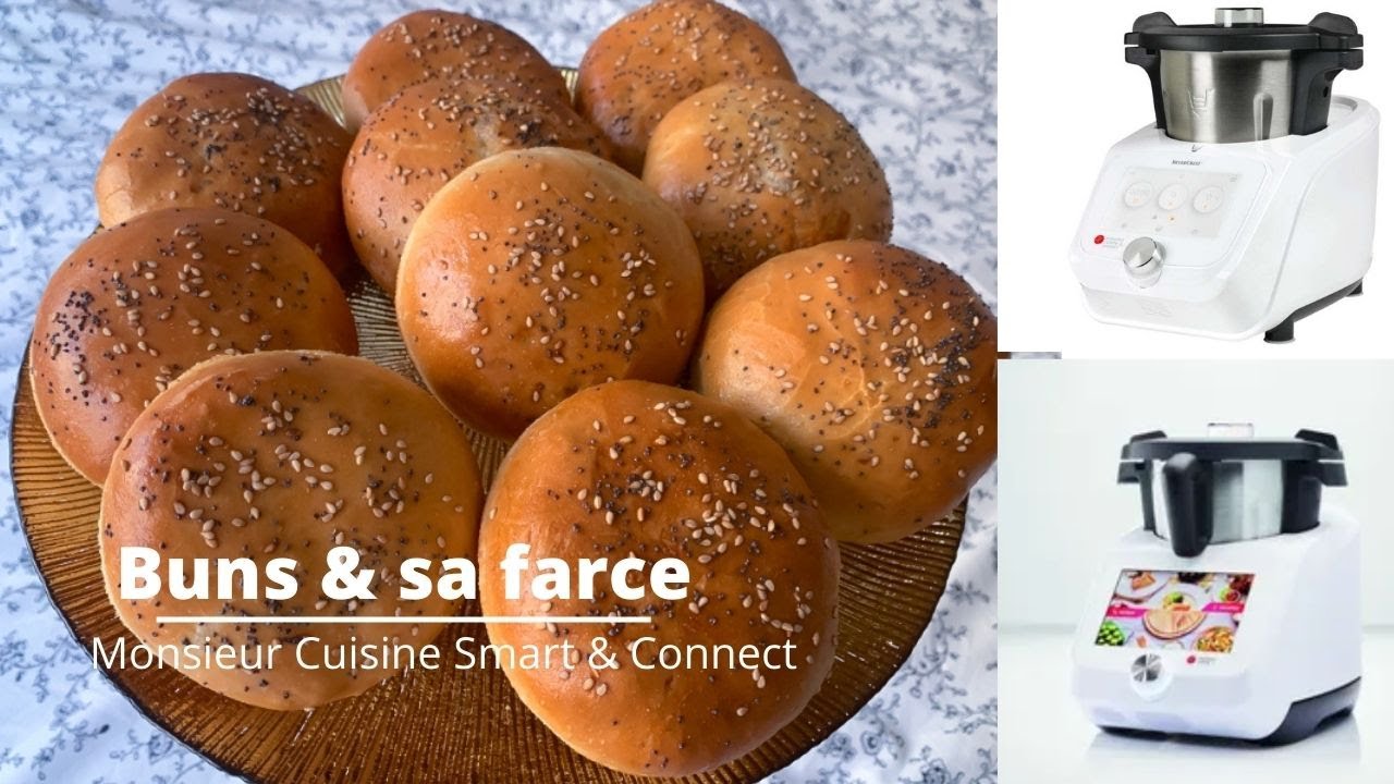 Buns HYPER moelleux au Monsieur Cuisine Smart et Connect et sa farce aux crevettes MCC MCS #mcc #mcs